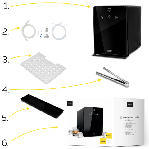 DUŻE kule 5cm Kostkarka do lodu Maszyna do kostek Yoer 220W 8kg/24h +LED