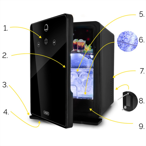 DUŻE kule 5cm Kostkarka do lodu Maszyna do kostek Yoer 220W 8kg/24h +LED