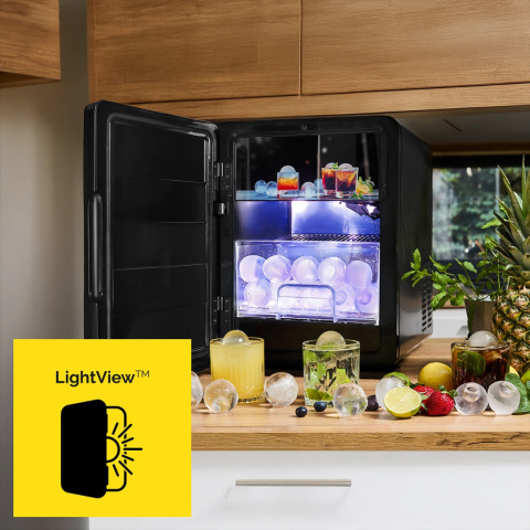 DUŻE kule 5cm Kostkarka do lodu Maszyna do kostek Yoer 220W 8kg/24h +LED