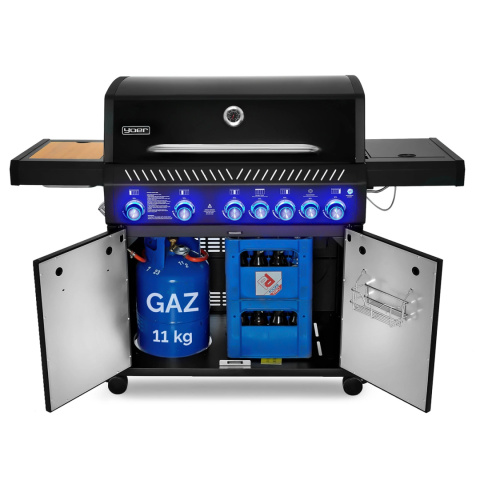 GG05BK ZESTAW Grill gazowy Yoer BeefBaron 5+2 +Pokrowiec