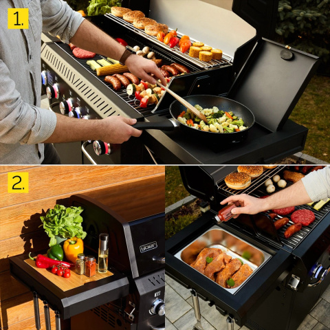 GG05BK ZESTAW Grill gazowy Yoer BeefBaron 5+2 +Pokrowiec