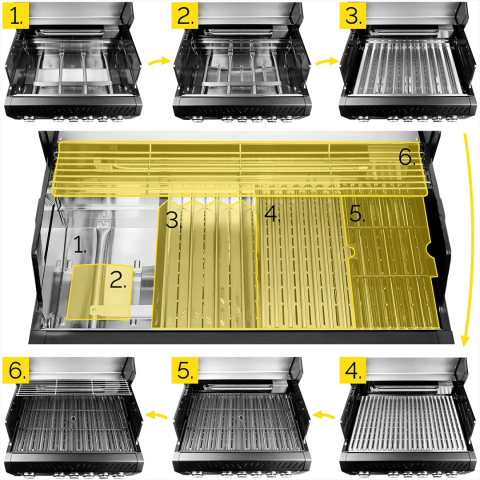 GG04BK ZESTAW Grill gazowy Yoer BeefMaster 4+2 +Pokrowiec +Rożen +Płyta