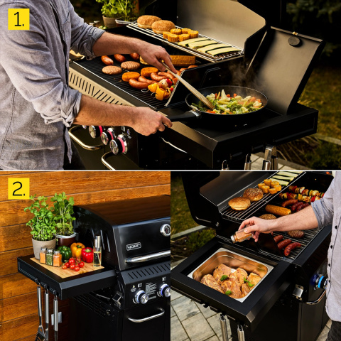GG04BK ZESTAW Grill gazowy Yoer BeefMaster 4+2 +Pokrowiec +Rożen