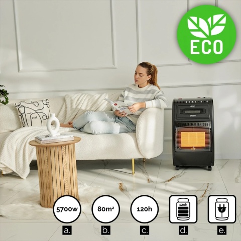 Eletryczny piecyk gazowyYoer Gasso GH01BK Eletryczny piecyk gazowyYoer Gasso GH01BK
