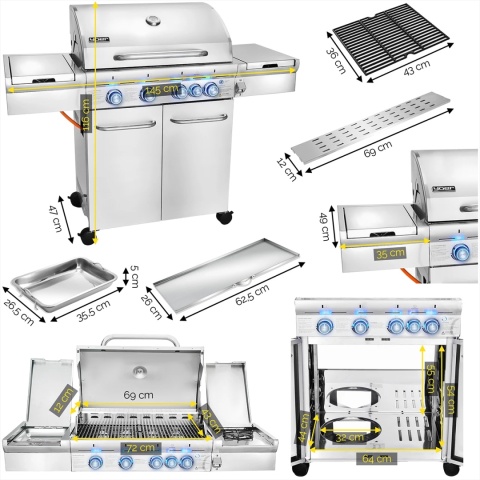 Grill gazowy Yoer SteakMaster GG01S 4+1 Grill gazowy Yoer SteakMaster GG01S 4+1
