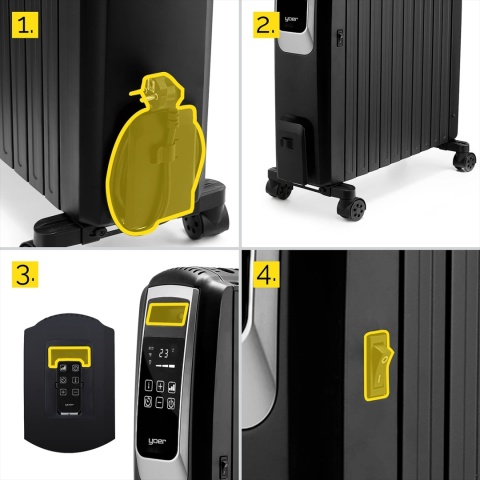 Grzejnik olejowy Elektryczny Yoer 2500W 10żeber Timer +TRYB ENERGOOSZCZĘDNY Grzejnik olejowy Elektryczny Yoer 2500W 10żeber Timer +TRYB ENERGOOSZCZĘDNY