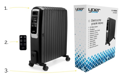 Grzejnik olejowy Elektryczny Yoer 2500W 10żeber Timer +TRYB ENERGOOSZCZĘDNY Grzejnik olejowy Elektryczny Yoer 2500W 10żeber Timer +TRYB ENERGOOSZCZĘDNY