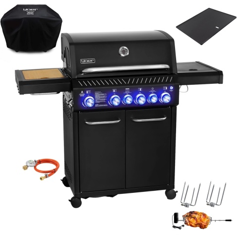 GG04BK ZESTAW Grill gazowy Yoer BeefMaster 4+2 +Pokrowiec +Rożen +Płyta GG04BK ZESTAW Grill gazowy Yoer BeefMaster 4+2 +Pokrowiec +Rożen +Płyta