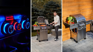 GG03S ZESTAW Grill gazowy Yoer SteakBuff 2+1 +Pokrowiec +Rożen +Płyta +Osłona butli