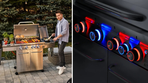 GG01S ZESTAW Grill gazowy Yoer SteakMaster 4+1 +Pokrowiec +Rożen