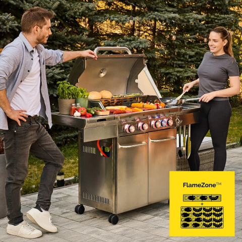 GG01S ZESTAW Grill gazowy Yoer SteakMaster 4+1 +Pokrowiec +Rożen